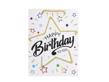 Пакет подарочный бумажный Happy Birthday 18 х 24 х 8.5 см, арт. 7012305386
