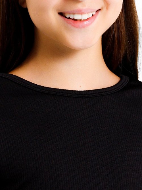 Спортивный джемпер для девочек в черном цвете, фото 4 из 4