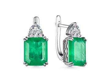 Серьги с английским замком, серебро 925 проба