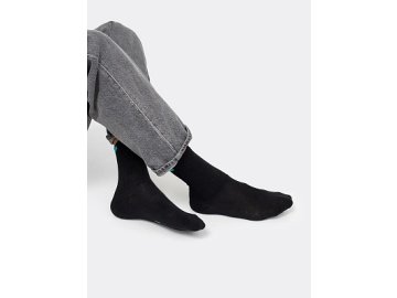 Высокие мужские носки черного цвета с бирюзовым прямоугольником Марк Формель