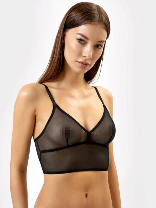 Топ женский черного цвета из сетки, фото 2 из 12