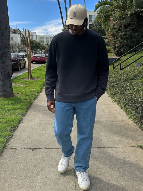 Джемпер мужской черный с градиентом с начесом, фото 1 из 8