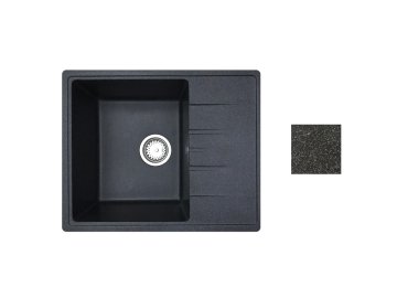 Мойка из каменной крошки MILA блэк 57х46,5см. в компл. с сифоном в Жодино Ома