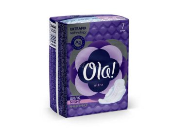 Прокладки гигиенические OLA! ультратонкие ночные с шелковистой поверхностью, 7 шт