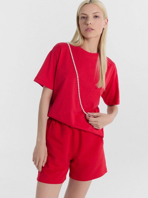 Футболка женская красная с печатью, фото 5 из 6