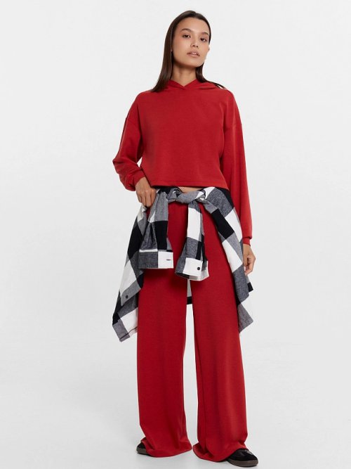 Брюки палаццо женские красные, фото 5 из 5