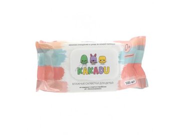 Салфетки влажные для детей KAKADU с витамином Е, 100 шт