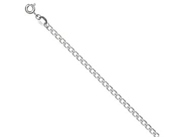 Цепь с плетением "Ромб двойной" 7 Карат, белое серебро 925 проба