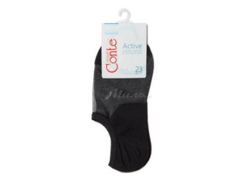 Носки жен. хлопковые Conte ELEGANT ACTIVE черный р.25 (ультракороткие) арт.18С-4СП