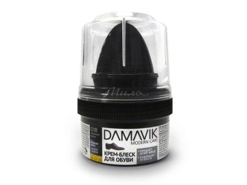 Крем-блеск д/обуви Damavik черный 50мл с губкой пласт.банка арт.9306-018 Мила