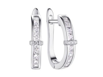 Серьги с английским замком Fresh Jewelry, серебро 925 проба, вставка фианит