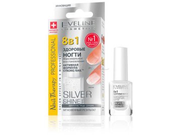 Средство для ногтей EVELINE Nail Therapy Prof Silver Shine Nail Здоровые ногти 8в1, 12 мл
