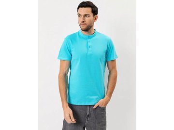 Джемпер-поло хлопковый в лазурном цвете Марк Формель