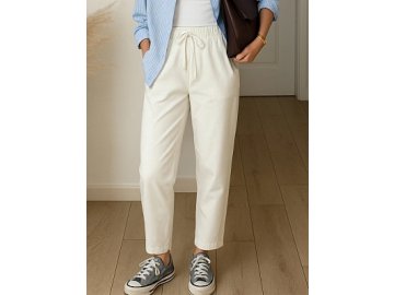 Брюки багги женские белые с высокой посадкой Марк Формель