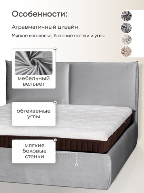 Кровать Британия 1600 с подъемным механизмом, фото 20 из 219