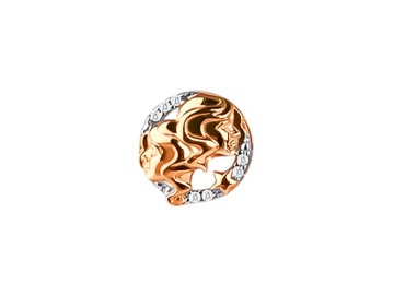 Подвеска близнецы Aquamarine, красное золото 585 проба, вставка фианит в Бресте 7 Карат