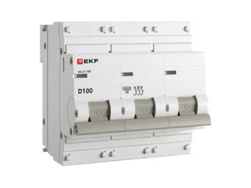Выключатель автоматический EKF PROxima ВА 47-100 3P 100А (D) 10kA