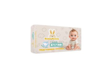 Подгузники-трусики детские SUNNY BUNNY Junior, размер 5, 40 шт