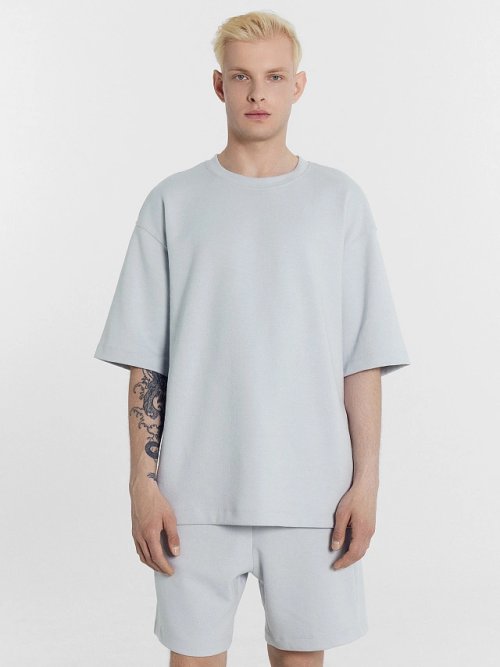 Комплект мужской (футболка, шорты) в сером цвете, фото 2 из 7