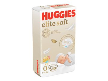Подгузники для новорожденных Huggies Elite Soft (0+) Jumbo (до 3,5кг) 50шт