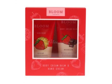 Набор подарочный BLOOM Cosmetics (Крем-бальзам для тела Клубника и шоколад, 200 мл + Крем для рук питательный Ананас и клубника, 150 мл)