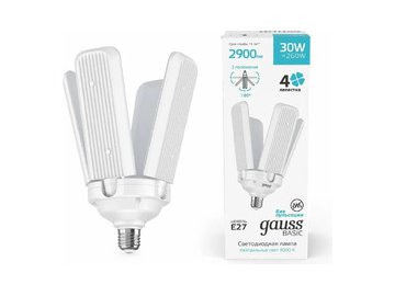Светодиодная лампочка Gauss Basic 30W 2900lm 4000K E27 Клевер-4 11732232