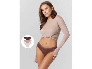 Трусы слипы женские коричневые в наборе, 3 шт