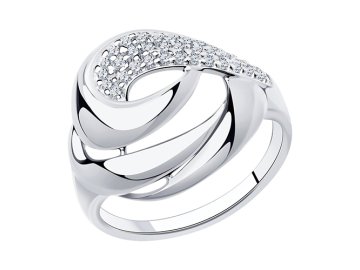 Кольцо декоративное Diamant, серебро 925 проба, вставка фианит