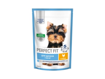 Корм д/щенков сухой Perfect Fit с курицей д/мелких и миниат пород 500 г