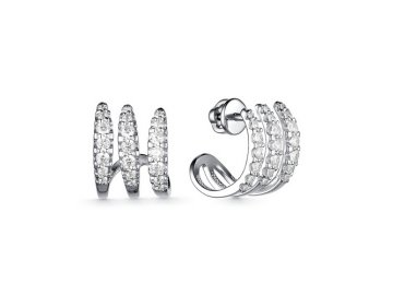 Серьги пусеты, серебро 925 проба, вставка фианит