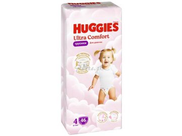 Подгузники-трусики детские одноразовые HUGGIES Ultra Comfort Girl 4 (9-14 кг), 46 шт