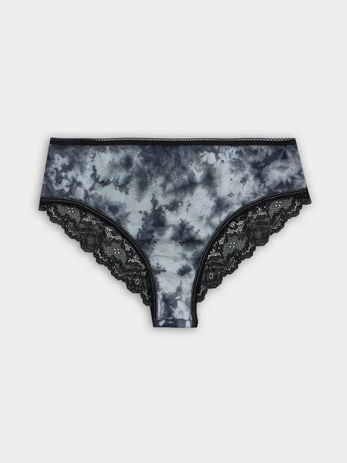 Трусы женские классические черные в технике тай-дай, фото 8 из 24