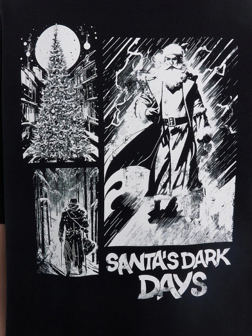 Футболка мужска черная оверсайз с принтом «Santa’s dark day», фото 5 из 14