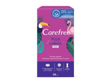 Прокладки ежедневные CAREFREE Large Fresh Plus, 36 шт