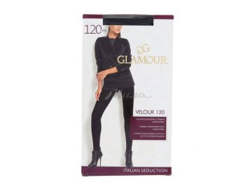 Колготки женские GLAMOUR Velour, nero, размер 2, 120 ден