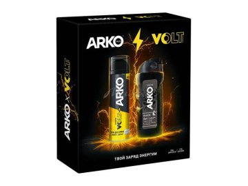Набор подарочный ARKO Men (Гель для душа и шампунь для волос Black 2в1, 260 мл + Пена для бритья Energy, 200 мл)