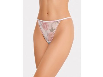 Трусы женские стринги в бежевом оттенке с принтом "пионы" Марк Формель