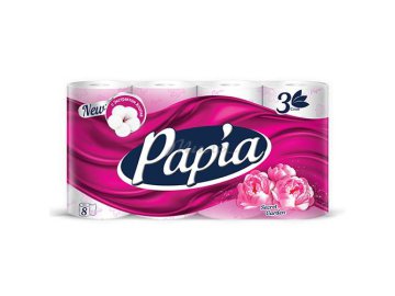 Бумага туалетная PAPIA Таинственный сад, трехслойная, 8 шт
