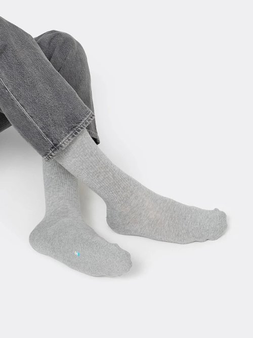 Высокие мужские носки в цвете "серый меланж", фото 1 из 6