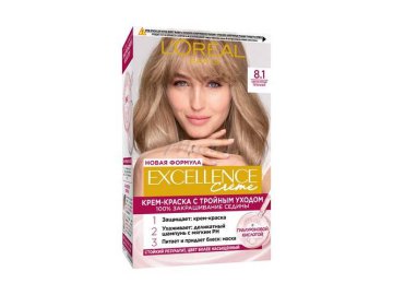 Мила акции Вороново - Крем-краска для волос L'OREAL Excellence, тон 8.1 с тройным уходом