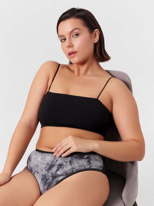 Трусы женские классические черные в технике тай-дай, фото 7 из 24