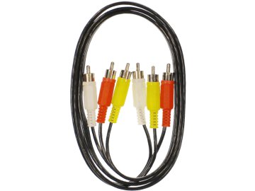 Видеошнур Шп-3Т-3Т-1 (3 вилки RCA - 3 вилки RCA) L 1,2 м   3101