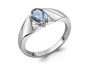 Кольцо декоративное Aquamarine, серебро 925 проба, вставка топаз