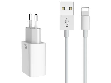 McDodo CH-6721 2 USB-A Charger(EU) + Type-C Cable 1м (белый)