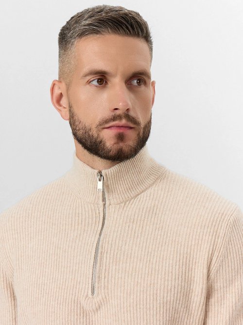 Джемпер на молнии мужской бежевый, фото 6 из 9