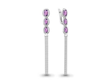 Серьги длинные Aquamarine, серебро 925 проба