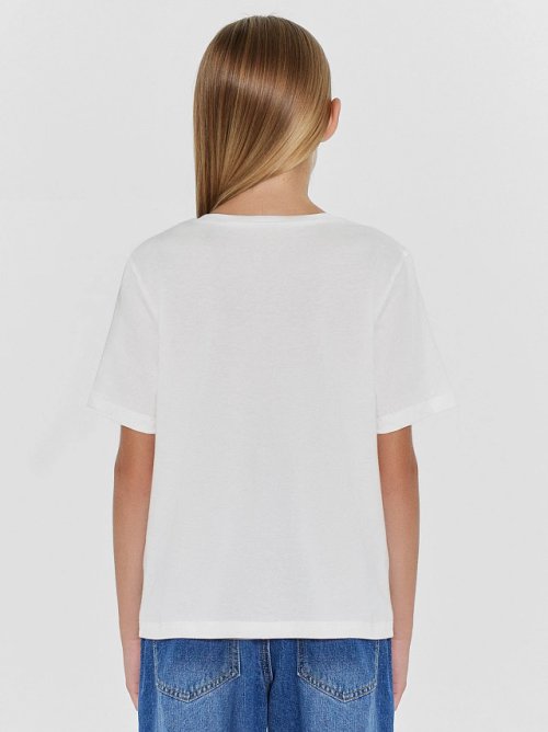 Футболка для девочек в белом цвете, фото 2 из 4