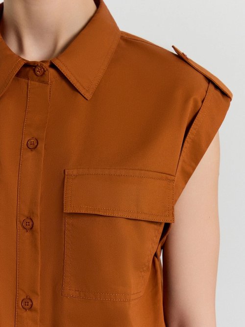 Блузка женская коричневая, фото 5 из 8