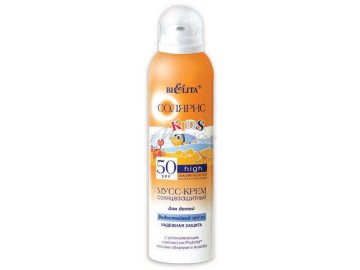 Мусс-крем водост. солнцезащитный Белита Солярис 150мл SPF 50 д/детей Надежная защита