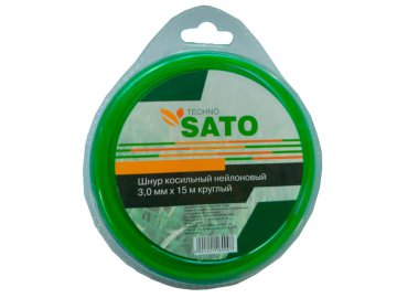 Шнур косильный нейлоновый 3,0мм х15м круглый SATO TECHNO